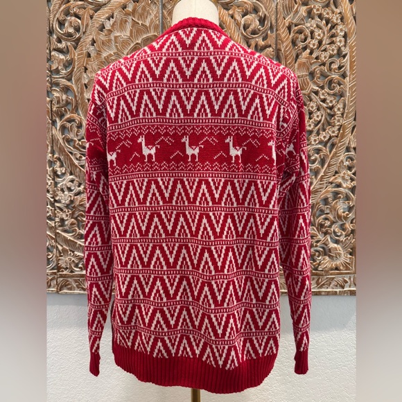 Carbon 100% Cotton Llama ‘Ugly’ Christmas Sweater, Adorable! - Picture 2 of 16